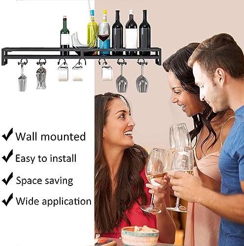 LIGUOYI Wall Mounted Wine Rack - Sturdy Metal Holder BlackGoldWhite