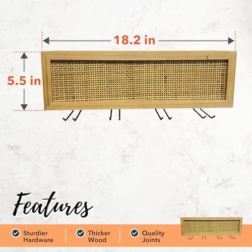 Autumn Alley Wall Mounted Wine Rack - Natural Rattan Caning Design