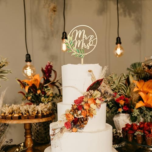 Rustic Wooden Mr and Mrs Cake Topper - Eco-Friendly