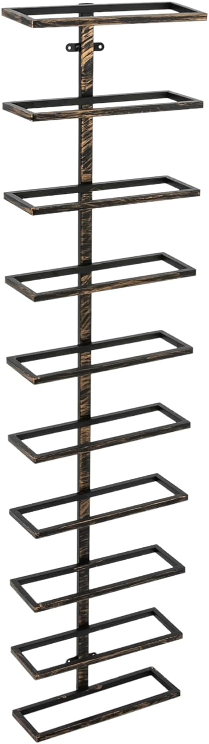 Kangten Vertical Wall Wine Rack 10-Bottle Bronze Holder