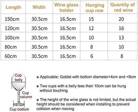 ShyhHts Wall Mounted Wine Rack - 120cm Durable Adjustable