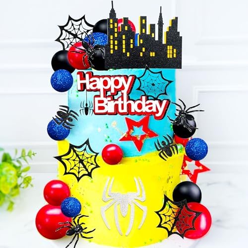 48Pcs Spider Birthday Decoration Set