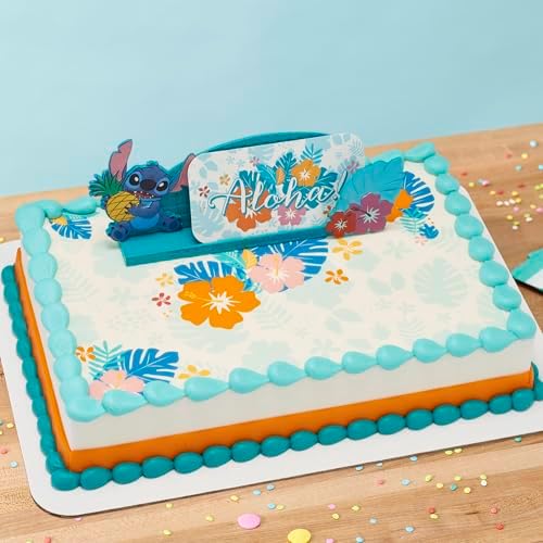 Disneys Stitch Aloha Cake Topper - Personalizable Decoration Set