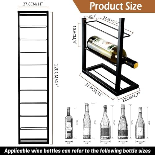 FLstudio Wall Wine Rack 10 Bottle Holder Organizer Display