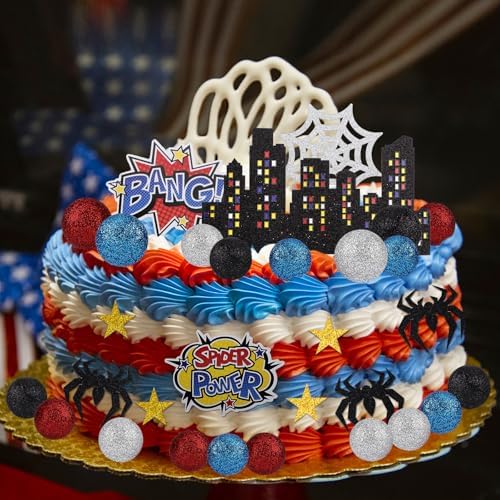 Gosknor 38pcs Spider Cake Toppers Decorations