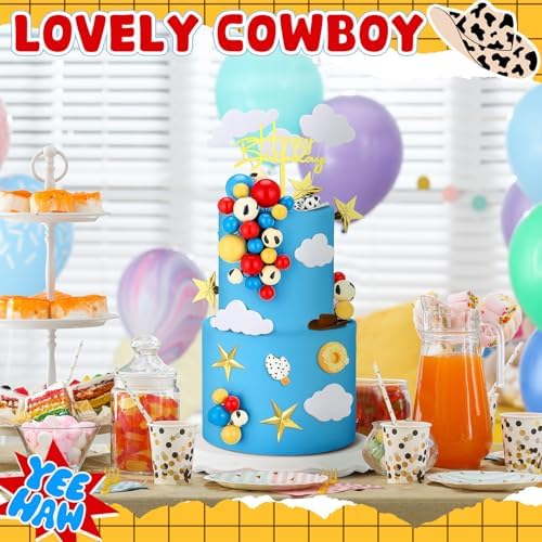 GlikCeil 57 Pcs Cartoon Cow Cake Topper Kit