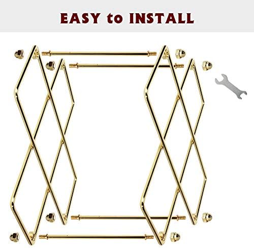 DreamiDeco 6-Bottle Metal Wine Rack Gold