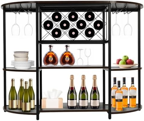 Freestanding Wine Rack with 3-Tier Design Brown