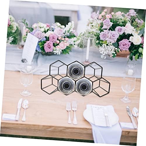 Levemolo 7Holes Iron Wine Display Stand with Honeycomb Design