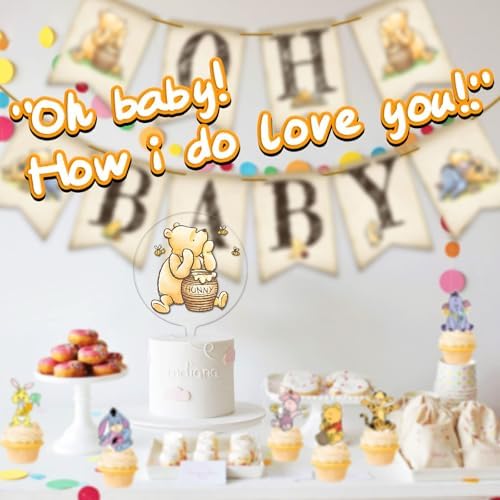 Winnie Cake Topper 5 Inch Acrylic Baby Shower Decoration