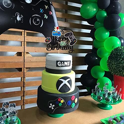 ZHUOWEISM Video Game Cake Topper Glitter GamePad Birthday Decoration