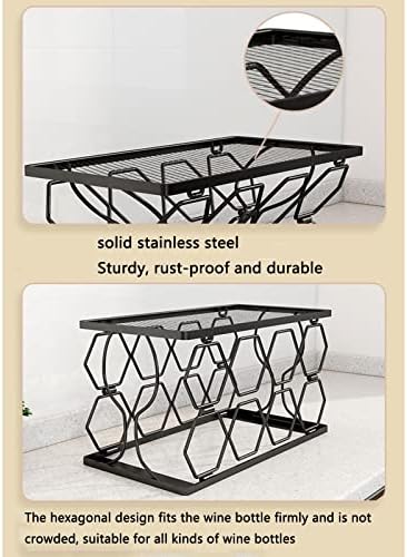 JUSHZ Foldable Wine Rack Holder 6-Bottle Black