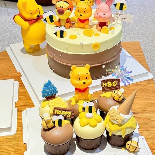 Newmemo Winnie Cake Toppers 12Pcs Birthday Decorations