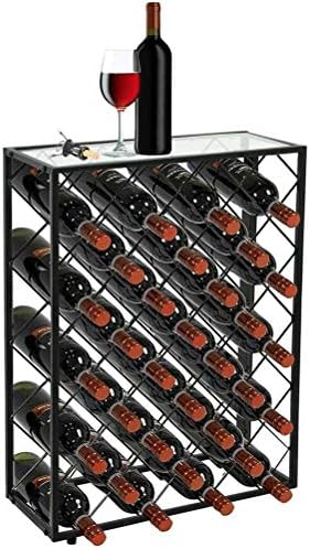 MaGiLL 32-Bottle Freestanding Wine Rack with Glass Top