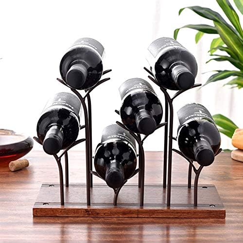 Durable Metal Wine Rack for 6 Bottles Freestanding