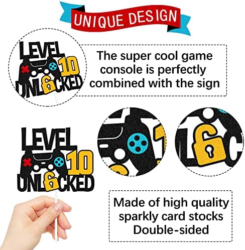 Vikiwiin Level 10th Cake Topper Game Controller Non-Edible Decoration
