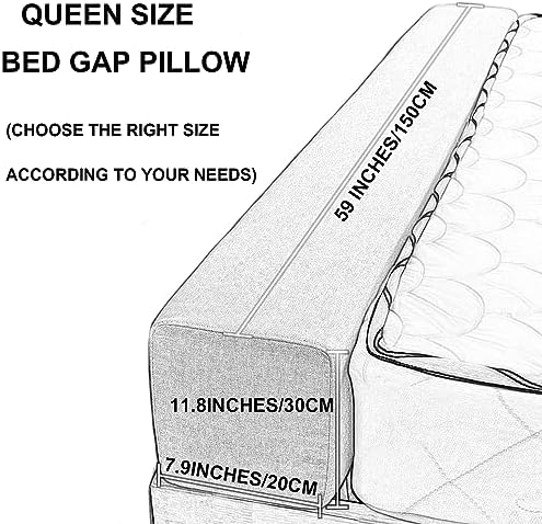 ZZYK Thicken Widen Bedside Gap Filler Pillow - Beige Queen Size