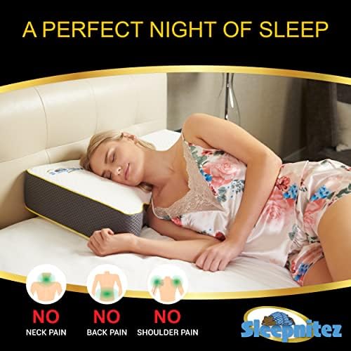 Sleepnitez Back and Side Sleeper Pillow for Neck and Shoulder Pain Relief