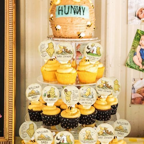 48Pcs Bear Themed Cupcake Toppers for Baby Showers and Birthday Parties