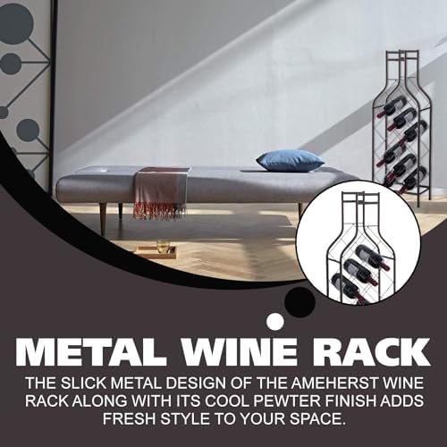 Kings Brand 12-Bottle Freestanding Metal Wine Rack Pewter