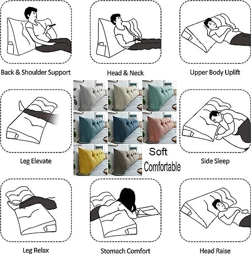COZMAX Headboard Wedge Pillow Yellow 787in Reading Support Cushion