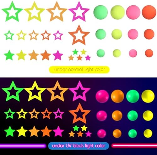 Wonderjune 57 Pcs Neon Glow Cake Toppers Decorations
