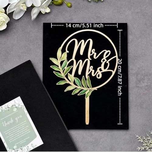 Rustic Wooden Mr and Mrs Cake Topper - Eco-Friendly