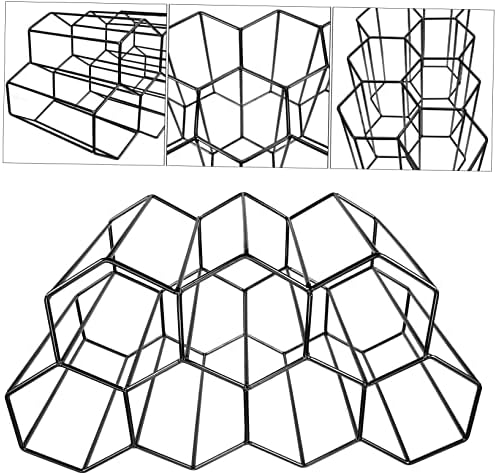 Levemolo 7Holes Iron Wine Display Stand with Honeycomb Design