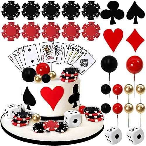 29PCS Casino Cake Decorations Non-Edible Set
