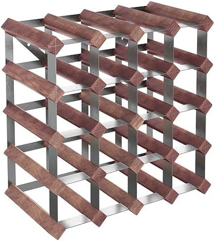 YAFF 20-Bottle Brown Solid Wood Wine Rack