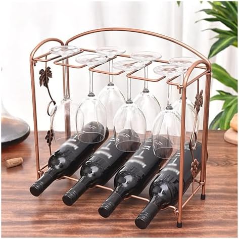 Freestanding Wine Rack with Glasses Holder for Home and Bar