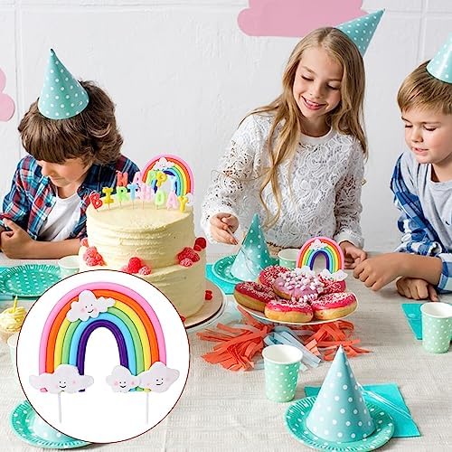 Mozeat Lens Soft Pottery Rainbow Cake Topper