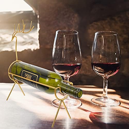 LIOOBO Xmas Wine Holder Wrought Iron Elk Rack