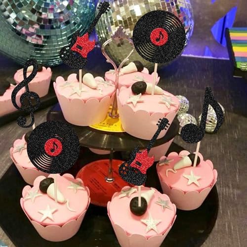 ZHUOWEISM 24PCS Music Notes Cupcake Toppers 1