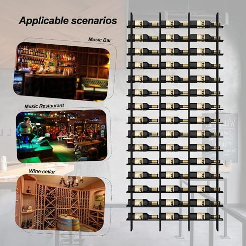RAJYQODIS 16 Tier Freestanding Wine Rack Black