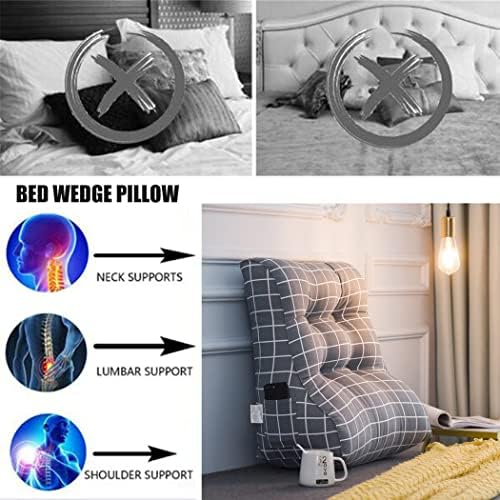 ZZYK Triangular Bedrest Support Pillow for Sofa Bed and Office Chair