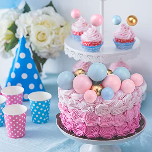 Tondiamo 108 Pcs Foam Ball Cake Toppers for Birthday Wedding Cupcakes