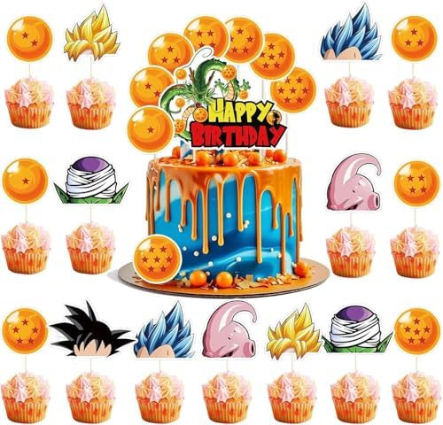 25PC Cartoon Party Cake Topper for Kids Birthday Decorations
