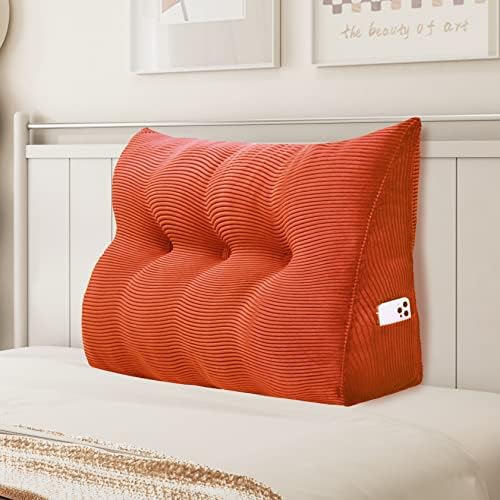 YXCSELL Wedge Triangle Bolster Pillow for Bed Reading Support Orange Twin