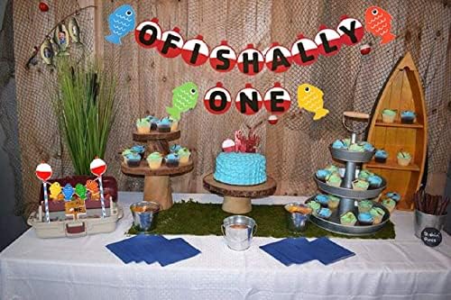 JeVenis One Banner Fishing Party Decoration