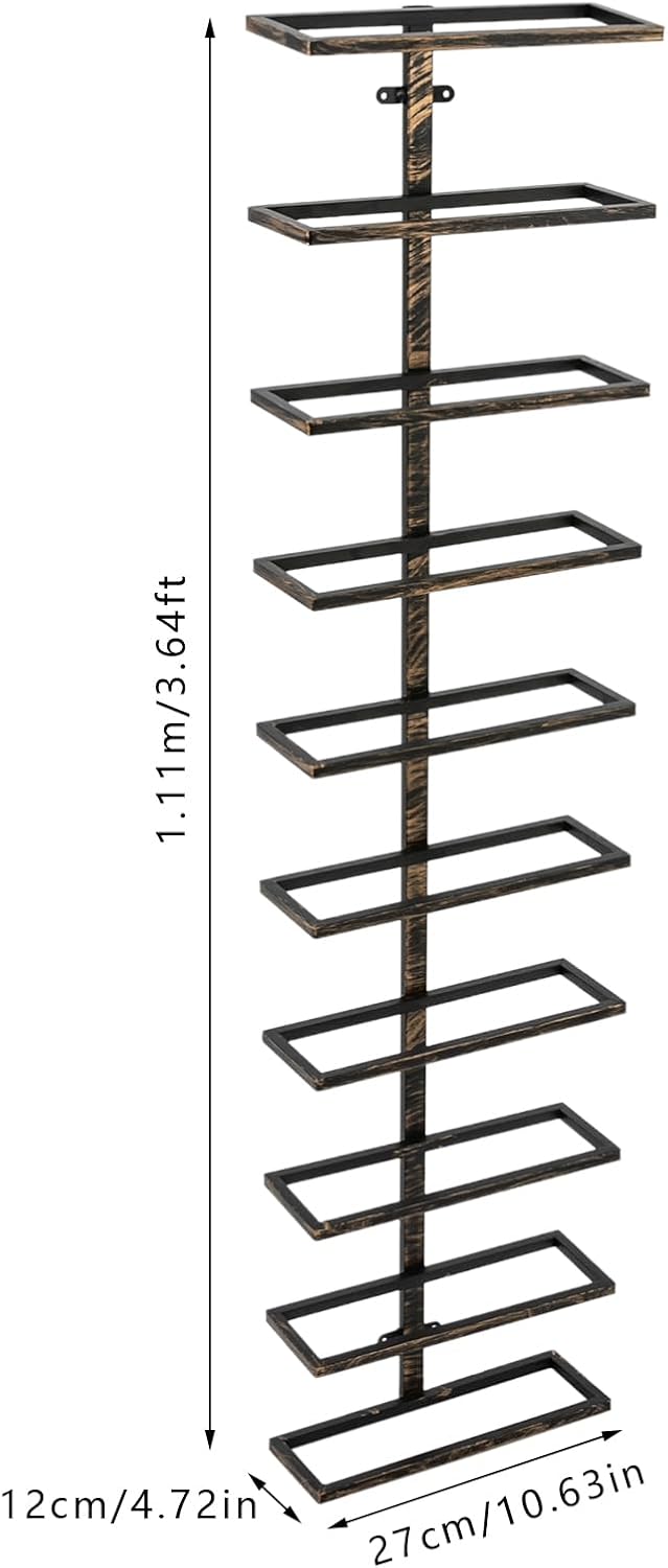Kangten Vertical Wall Wine Rack 10-Bottle Bronze Holder