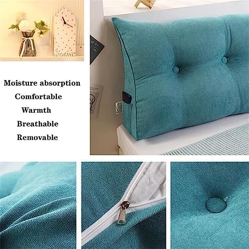 COZMAX Velvet Bed Wedge Pillow - Lake Blue 120cm