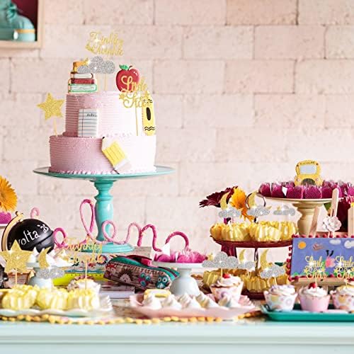 48 Pcs Glitter Star Cupcake Toppers Gold Silver 1