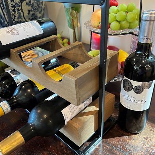 WHW Modern Farmhouse Wine Rack with 6 Bottle Rests