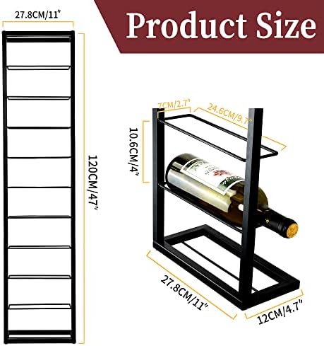 YANGSHUO Wall-Mounted Wine Rack for 10 Bottles - 4ft Vertical Organizer