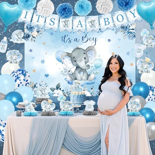 Staraise Blue Elephant Baby Shower Decor Kit