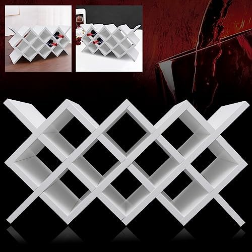 White Wall-Mounted Wine Rack with 10 Compartments