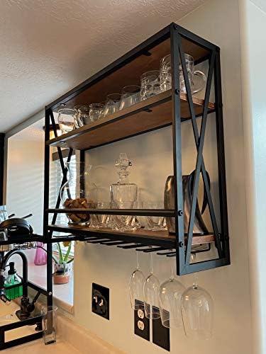 SSS Industrial Wine Rack Wall Mounted 8 Stem Holder