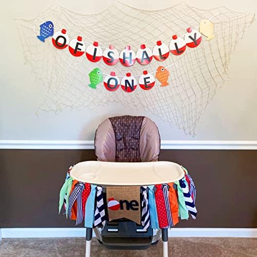 JeVenis One Banner Fishing Party Decoration