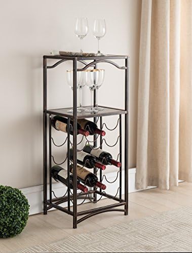 Kings Brand Metal 15-Bottle Wine Rack with Brushed Copper Finish